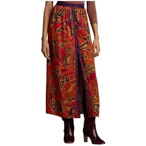 Cool tropical button front maxi skirt